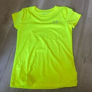 Neon yellow under armor shirt